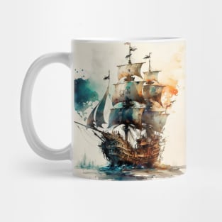 Pirate Ship watercolour Mug